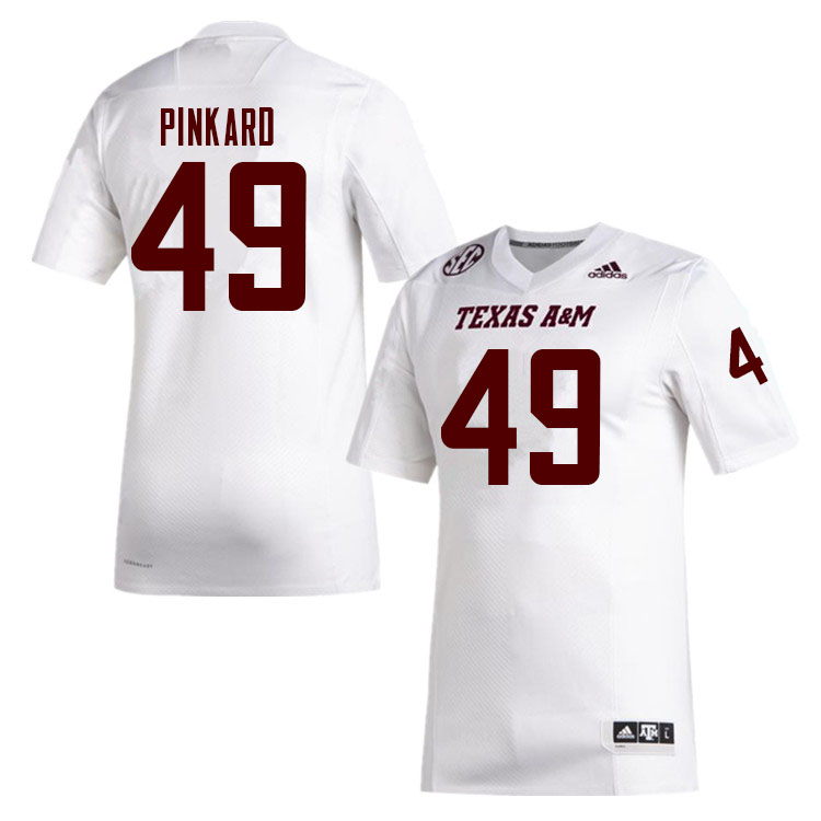 Men #49 Dion Pinkard Texas A&M Aggies College Football Jerseys Sale-White - Click Image to Close